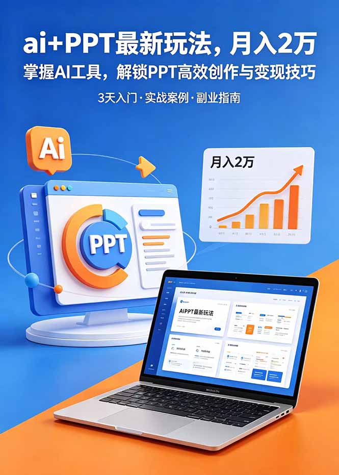 ai+PPT最新玩法，月入2万掌握AI工具，解锁PPT高效创作与变现技巧3天入门，实战案例·副业指南-Ai创业网