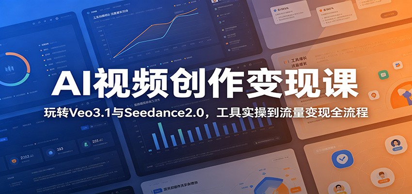 AI视频创作变现课：玩转Veo3.1与Seedance2.0，工具实操到流量变现全流程-Ai创业网