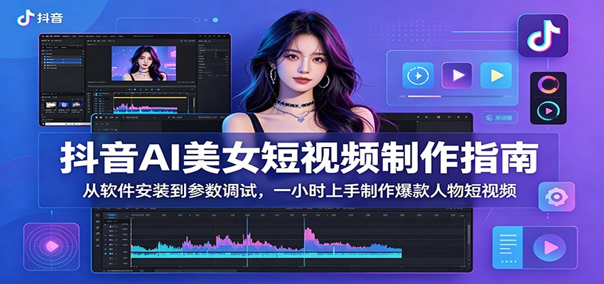 抖音AI美女短视频制作指南：从软件安装到参数调试，一小时上手制作爆款人物短视频-Ai创业网