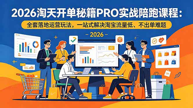 2026淘天开单秘籍PRO实战陪跑课程：全套落地运营玩法，一站式解决淘宝流量低、不出单难题-Ai创业网