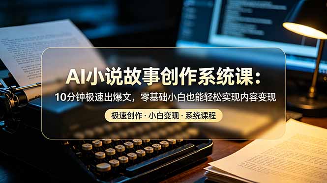 AI小说故事创作系统课：10分钟极速出爆文，零基础小白也能轻松实现内容变现-Ai创业网