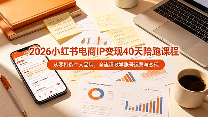 2026小红书电商IP变现40天陪跑课程-11期，从零打造个人品牌，全流程教学账号运营与变现-Ai创业网