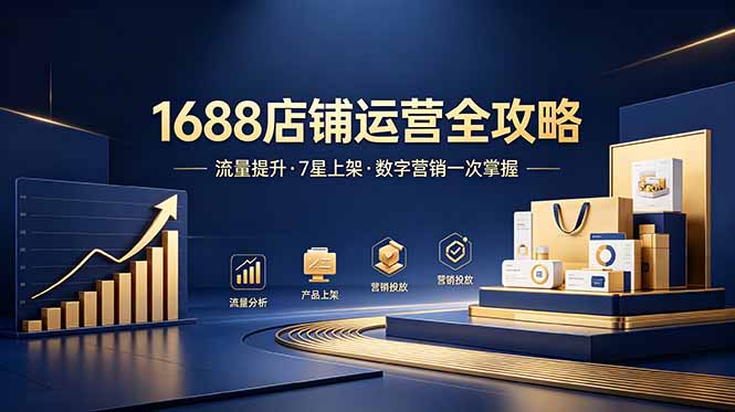 1688店铺没流量？产品上架不到7星？数字营销不会投？全套运营技能一次学(更新6月-Ai创业网