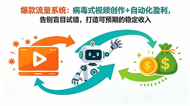 爆款流量系统：病毒式视频创作+自动化盈利，告别盲目试错，打造可预期的稳定收入-Ai创业网