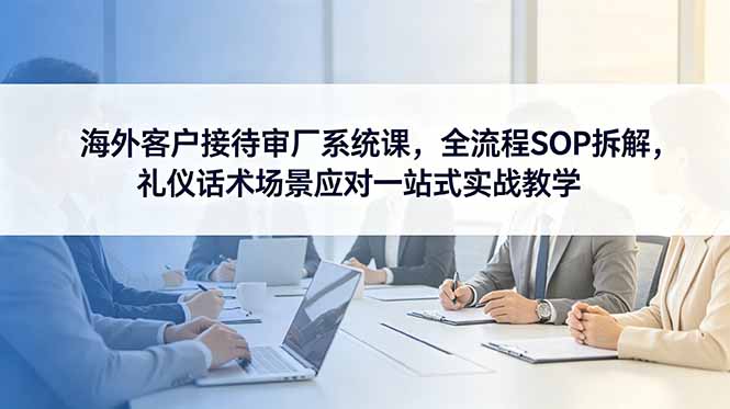 海外客户接待审厂系统课，全流程SOP拆解，礼仪话术场景应对一站式实战教学-Ai创业网
