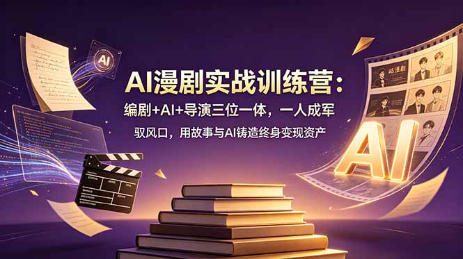 AI漫剧实战训练营：编剧+AI+导演三位一体，一人成军 驭风口，用故事与AI铸造终身变现资产-Ai创业网