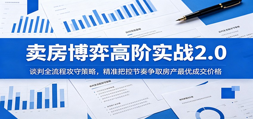 卖房博弈高阶实战2.0：谈判全流程攻守策略，精准把控节奏争取房产最优成交价格-Ai创业网