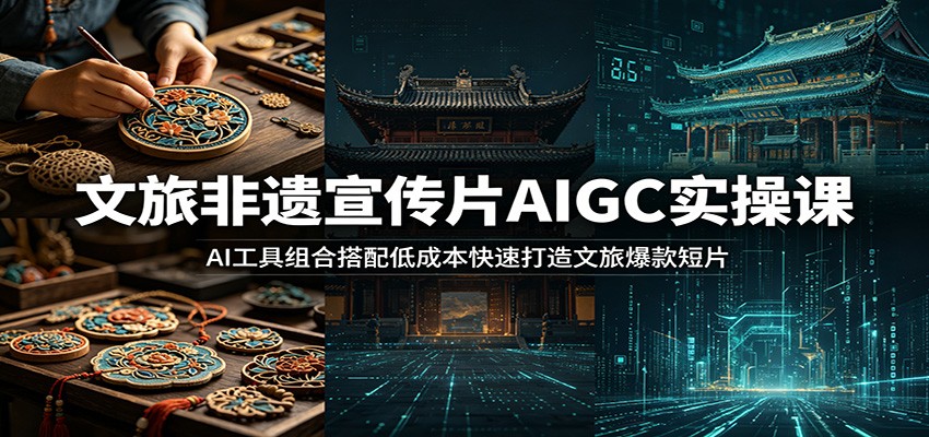 文旅非遗宣传片AIGC实操课：AI工具组合搭配低成本快速打造文旅爆款短片-Ai创业网