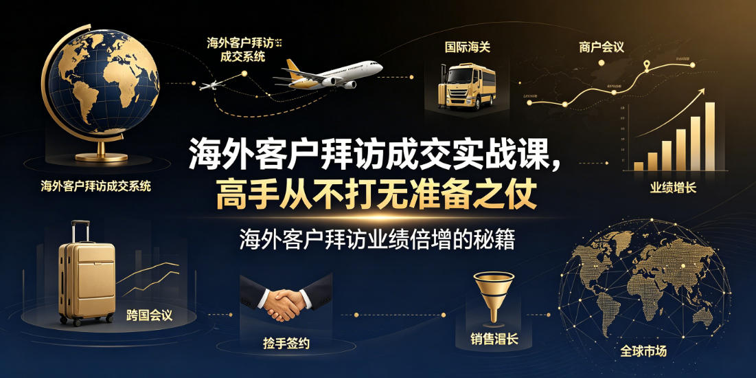 海外客户拜访成交实战课，高手从不打无准备之仗，海外客户拜访业绩倍增的秘籍-Ai创业网