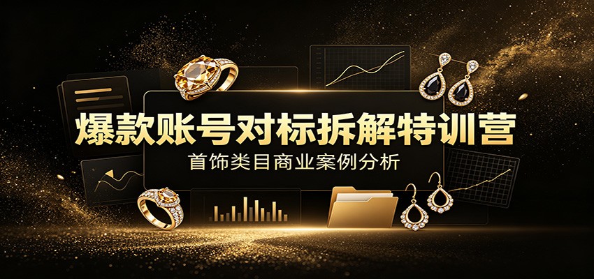 爆款账号对标拆解特训营：首饰类目商业案例分析，配套完整资料内容-Ai创业网