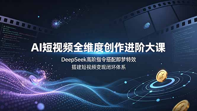 AI短视频全维度创作进阶大课，DeepSeek高阶指令搭配即梦特效，搭建短视频变现闭环体系-Ai创业网