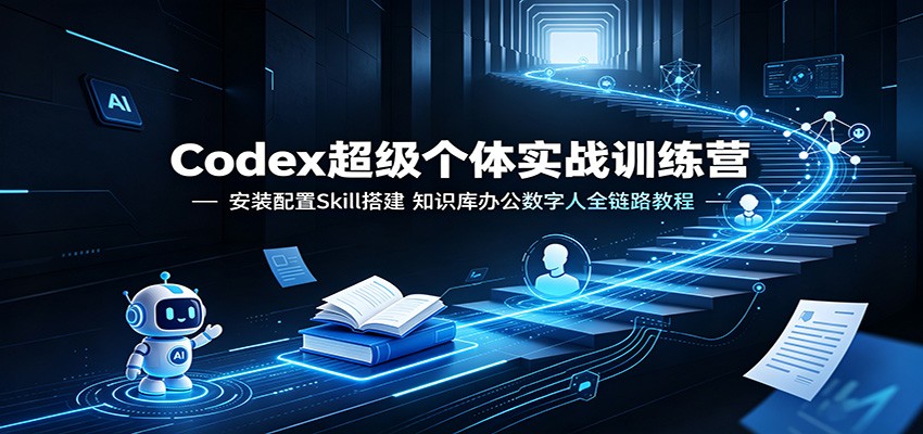 Codex超级个体实战训练营：安装配置Skill搭建，知识库办公数字人全链路教程-Ai创业网
