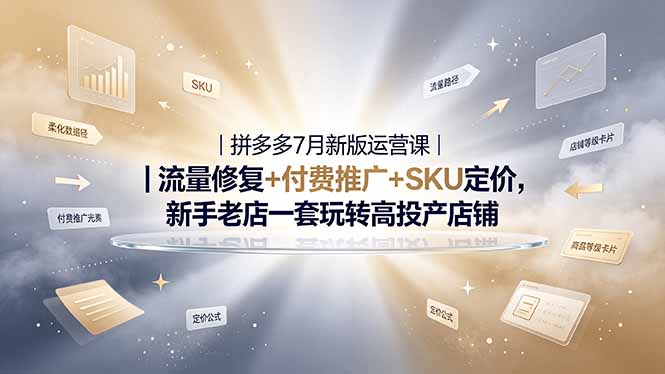 2026拼多多掘金运营私教大课-7月,流量推广定价申诉全覆盖,一套打法稳定店铺长期出单-Ai创业网