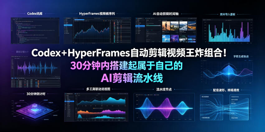 Codex＋HyperFrames自动剪辑视频王炸组合！30分钟内搭建起属于自己的AI剪辑流水线(完整版实操教程手册)-Ai创业网