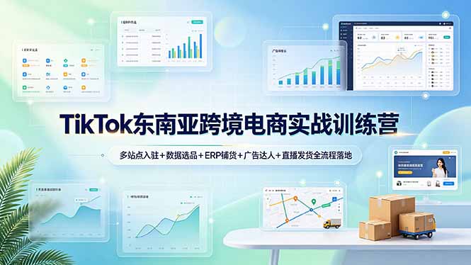 TikTok东南亚跨境电商实战训练营：多站点入驻+数据选品+ERP铺货+广告达人+直播发货全流程落地-Ai创业网