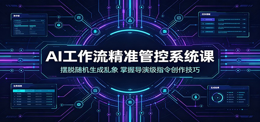 AI工作流精准管控系统课：摆脱随机生成乱象，掌握导演级指令创作技巧-Ai创业网