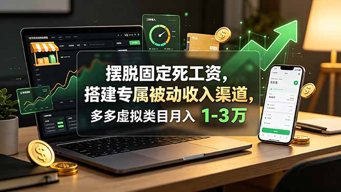 摆脱固定死工资，搭建专属被动收入渠道，多多虚拟类目月入 1-3 万-Ai创业网