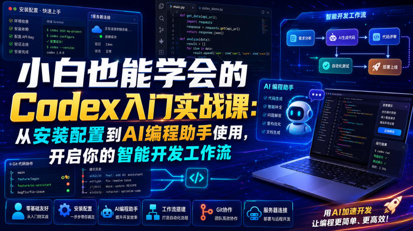 小白也能学会的Codex入门实战课：从安装配置到AI编程助手使用，开启你的智能开发工作流-Ai创业网
