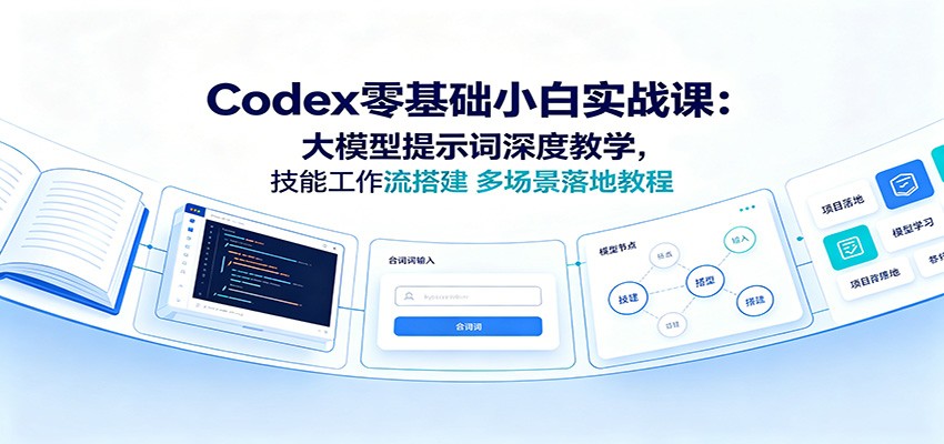 Codex零基础小白实战课：大模型提示词深度教学，技能工作流搭建多场景落地教程-Ai创业网