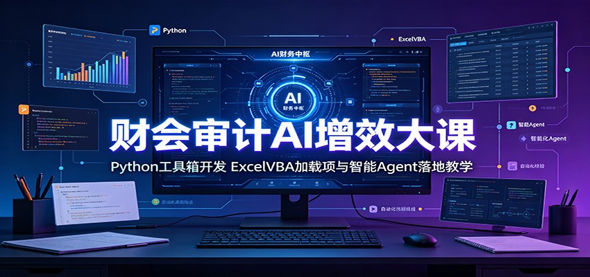 财会审计AI增效大课：Python工具箱开发，ExcelVBA加载项与智能Agent落地教学-Ai创业网