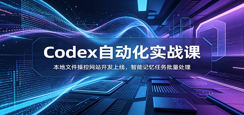 Codex自动化实战课：本地文件操控网站开发上线，智能记忆任务批量处理-Ai创业网