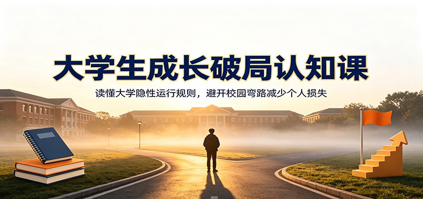 大学生成长破局认知课：读懂大学隐性运行规则，避开校园弯路减少个人损失-Ai创业网
