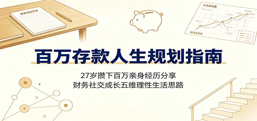 百万存款人生规划指南:27岁攒下百万亲身经历分享,财务社交成长五维理性生活思路-Ai创业网