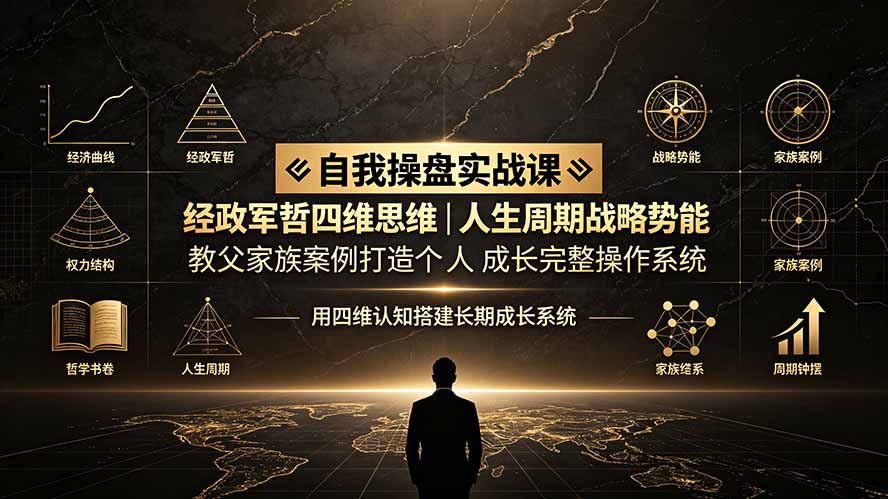 自我操盘实战课：经政军哲四维思维｜人生周期战略势能｜教父家族案例打造个人成长完整操作系统-Ai创业网