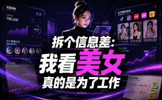 【理直气壮】我给看美女找了一个非常恰当的理由，信息差项目-Ai创业网