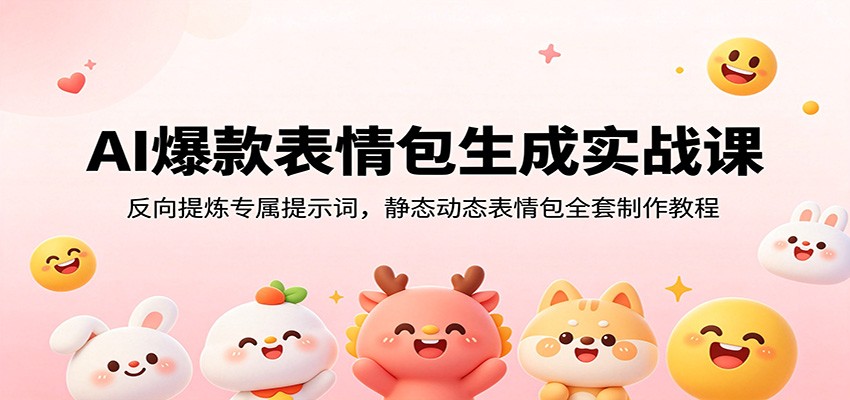 AI爆款表情包生成实战课：反向提炼专属提示词，静态动态表情包全套制作教程-Ai创业网