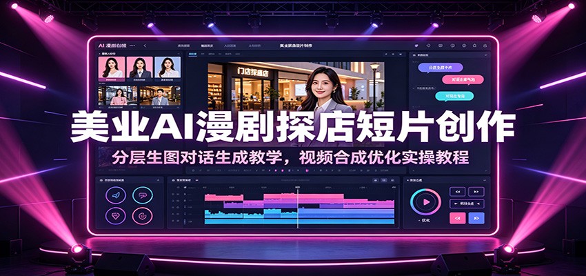 美业AI漫剧探店短片创作：分层生图对话生成教学，视频合成优化实操教程-Ai创业网