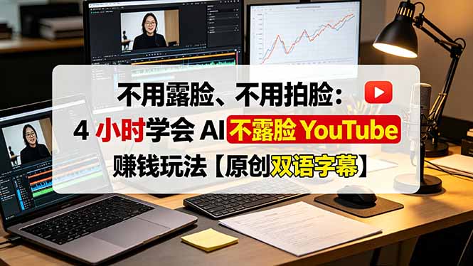 不用露脸、不用拍脸：4 小时学会 AI 不露脸 YouTube 赚钱玩法【原创双语字幕】-Ai创业网