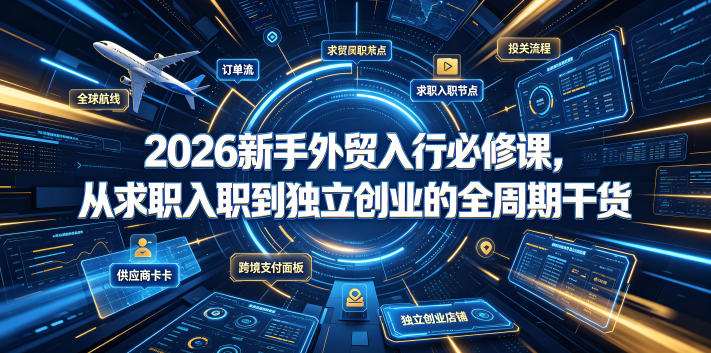2026新手外贸入行必修课，从求职入职到独立创业的全周期干货-Ai创业网