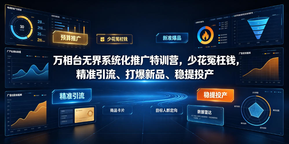 万相台无界系统化推广特训营VI0.0，少花冤枉钱，精准引流、打爆新品、稳提投产(全程录音+字幕)-Ai创业网