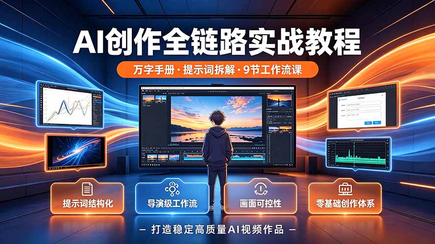 AI创作全链路实战教程｜万字手册·提示词拆解·9节工作流课，打造稳定高质量AI视频作品-Ai创业网