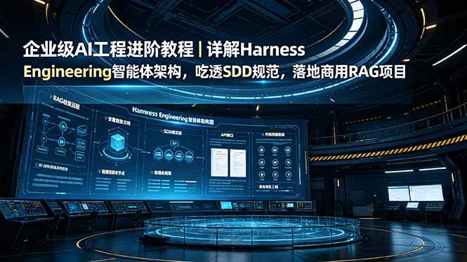 企业级AI工程进阶教程|详解Harness Engineering智能体架构,吃透SDD规范,落地商用RAG项目-Ai创业网