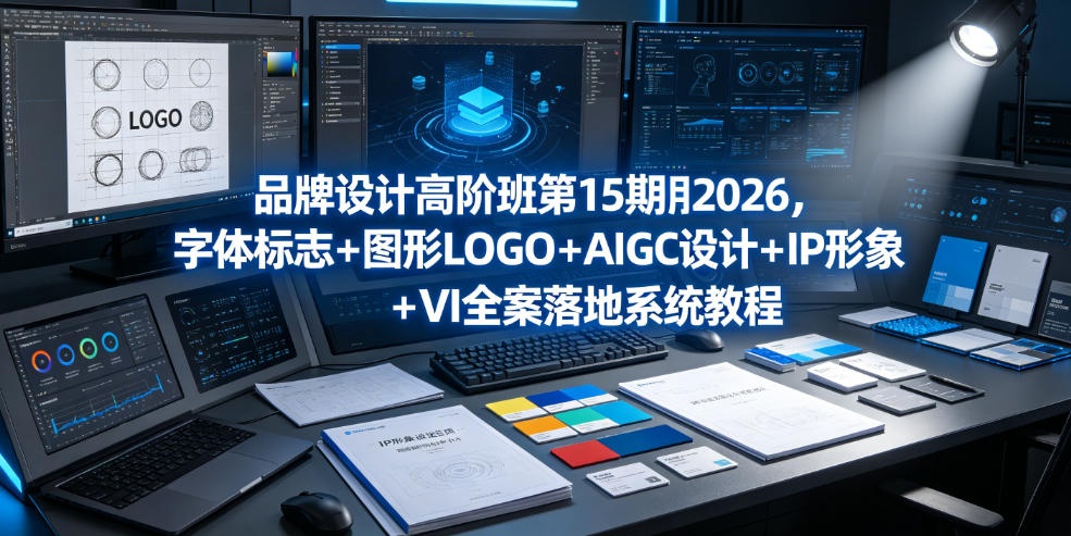 品牌设计高阶班第15期2026，字体标志＋图形LOGO＋AIGC设计＋IP形象＋VI全案落地系统教程-Ai创业网