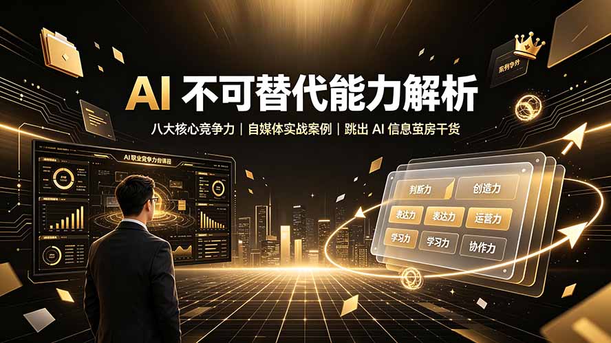 付费文章:AI 不可替代能力解析▸八大核心竞争力|自媒体实战案例|跳出 AI 信息茧房干货-Ai创业网