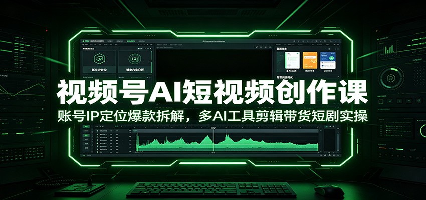 视频号AI短视频创作课：账号IP定位爆款拆解，多AI工具剪辑带货短剧实操-Ai创业网