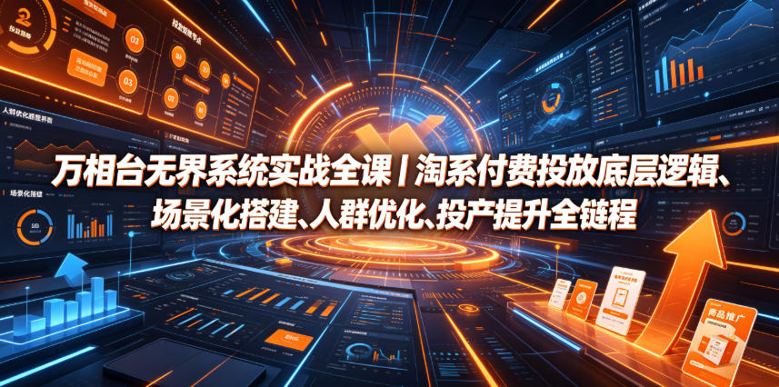 万相台无界系统实战全课｜淘系付费投放底层逻辑、场景化搭建、人群优化、投产提升全链路运营教程-Ai创业网