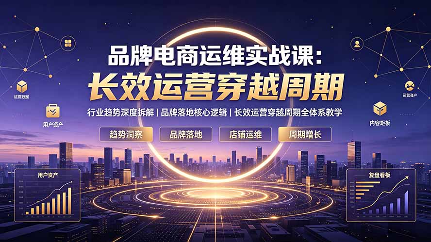 品牌电商运维实战课：行业趋势深度拆解｜品牌落地核心逻辑｜长效运营穿越周期全体系教学-Ai创业网