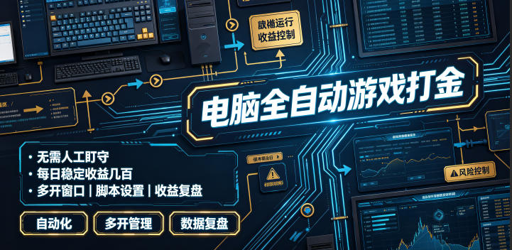 电脑全自动游戏打金，无需人工盯守，每日稳定收益几百！【揭秘】-Ai创业网