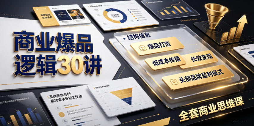 商业爆品逻辑30讲｜拆解各行各业头部品牌盈利模式，吃透爆品打造、低成本传播、长效变现全套商业思维课-Ai创业网