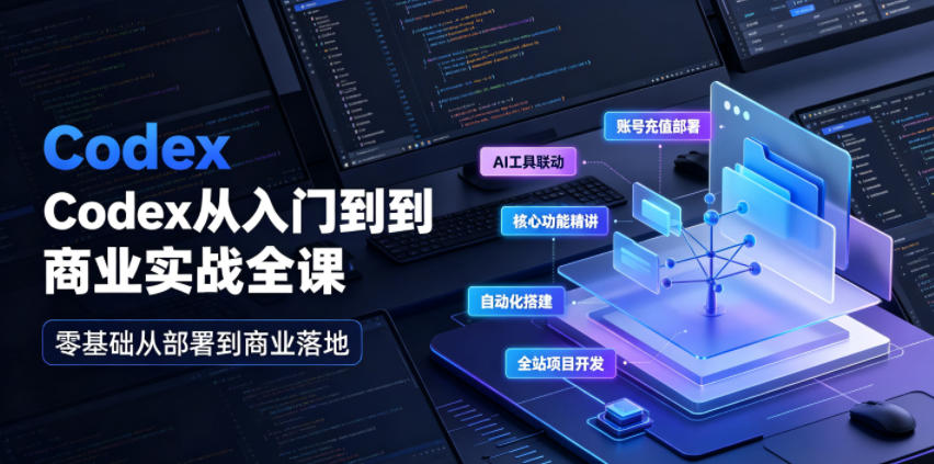 Codex从入门到商业实战全课｜账号充值部署、AI工具联动、核心功能精讲、自动化搭建、全站项目开发零基础教程-Ai创业网