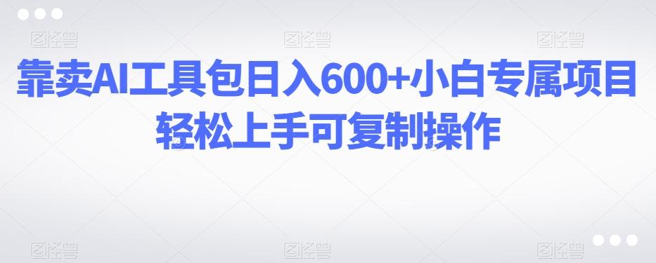 靠卖AI工具包日入600+小白专属项目轻松上手可复制操作-Ai创业网