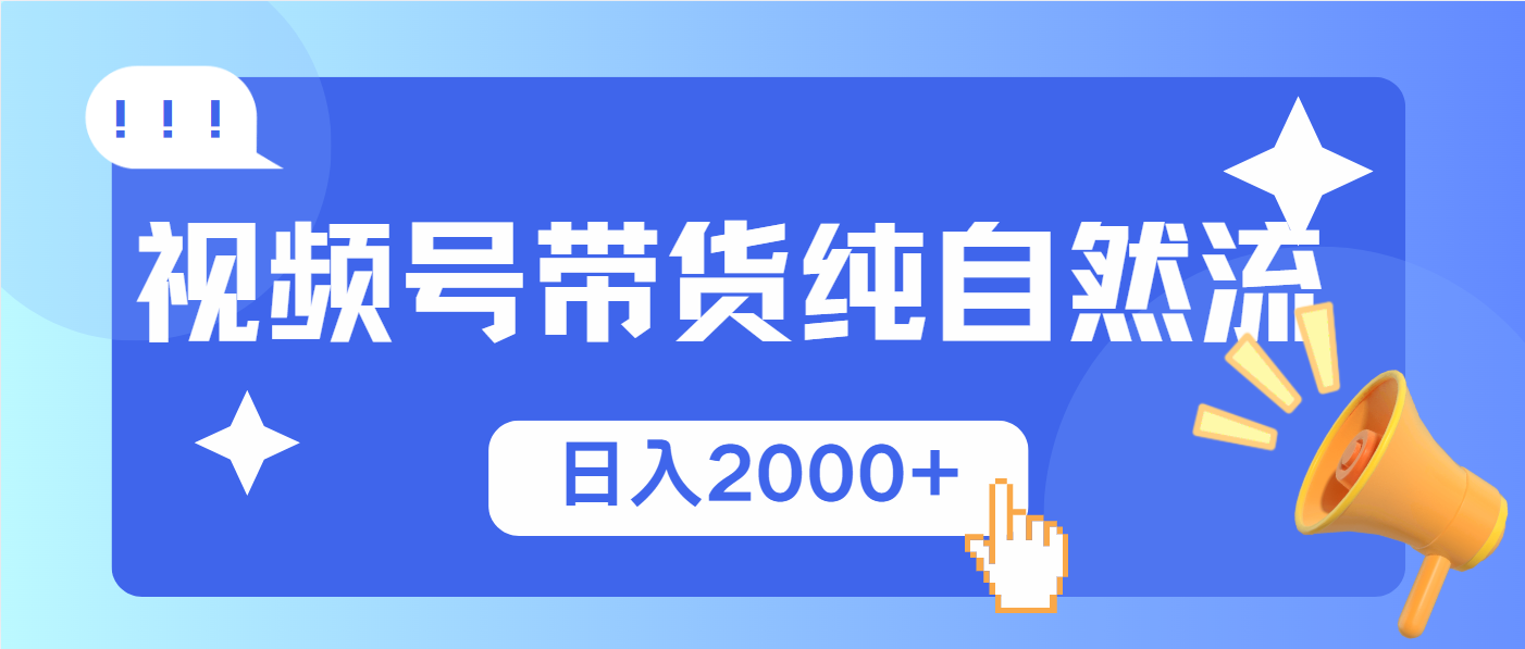 视频号带货，纯自然流，起号简单，爆率高轻松日入2000+-Ai创业网