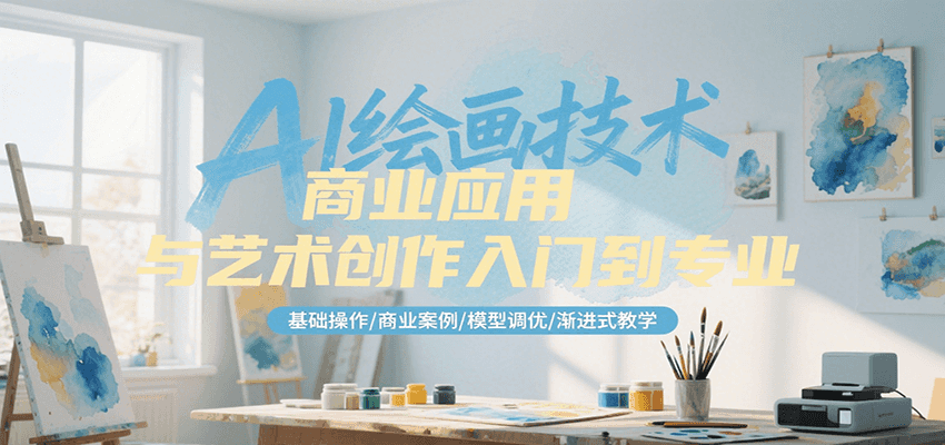 AI绘画技术商业应用与艺术创作入门到专业，基础操作/商业案例/模型调优/渐进式教学-Ai创业网