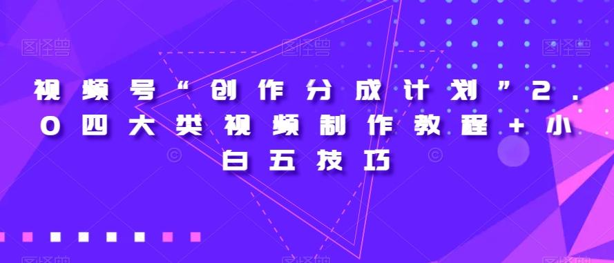 视频号“创作分成计划”2.0四大类视频制作教程+小白五技巧【揭秘】-Ai创业网