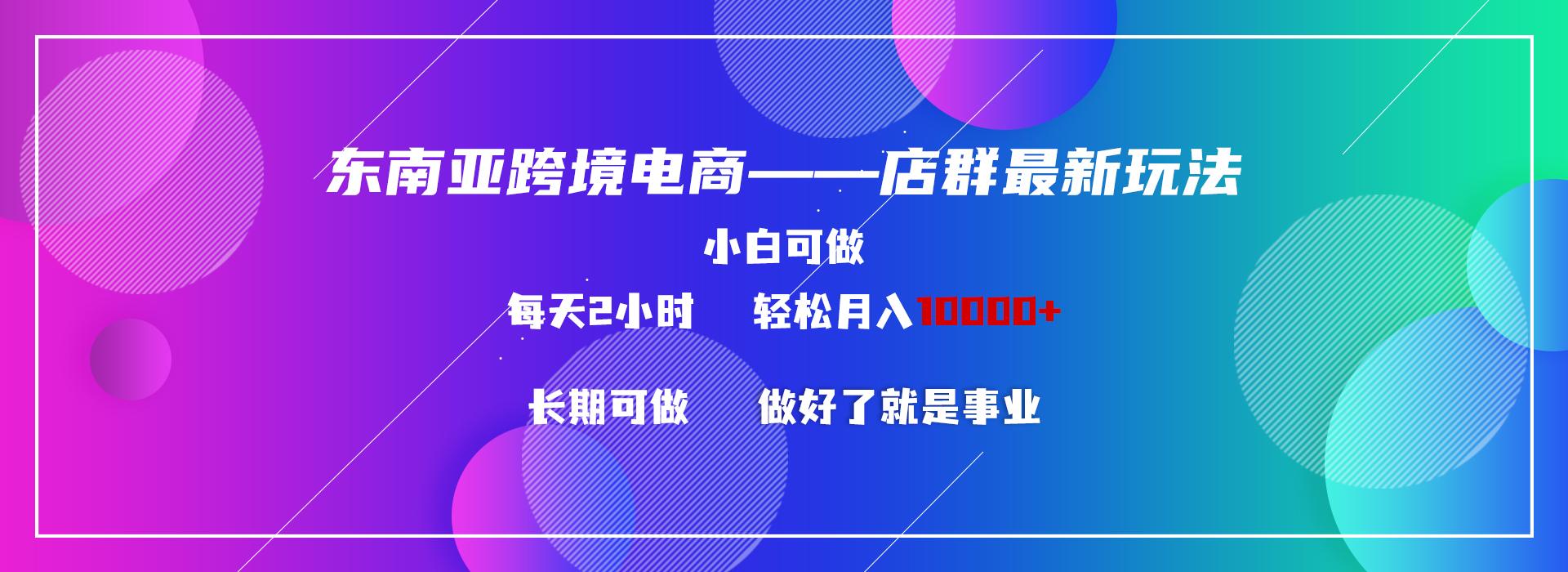 东南亚跨境电商店群新玩法2—小白每天两小时 轻松10000+-Ai创业网