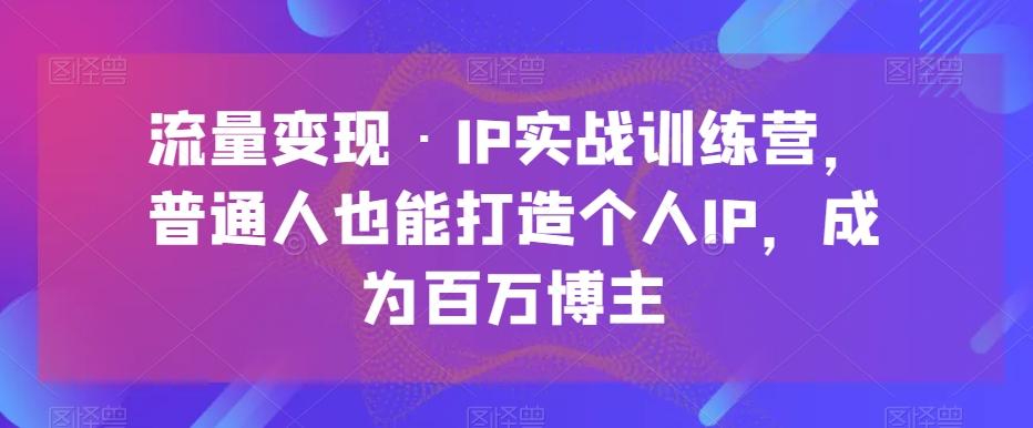 流量变现·IP实战训练营，普通人也能打造个人IP，成为百万博主-Ai创业网